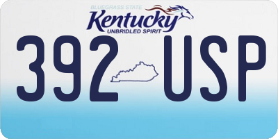 KY license plate 392USP
