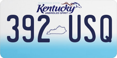 KY license plate 392USQ