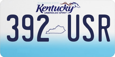 KY license plate 392USR