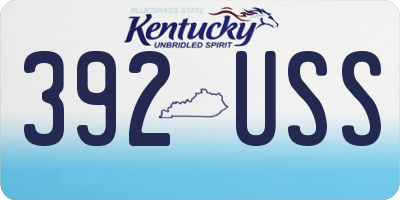 KY license plate 392USS