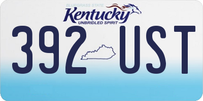 KY license plate 392UST