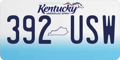 KY license plate 392USW