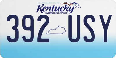 KY license plate 392USY