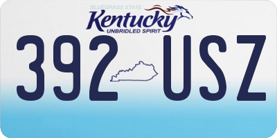 KY license plate 392USZ