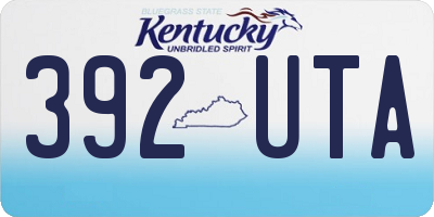 KY license plate 392UTA