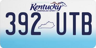 KY license plate 392UTB