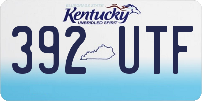 KY license plate 392UTF