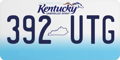 KY license plate 392UTG