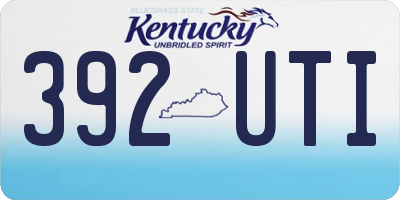 KY license plate 392UTI