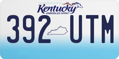 KY license plate 392UTM