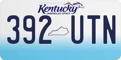 KY license plate 392UTN