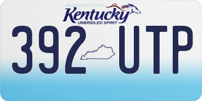 KY license plate 392UTP