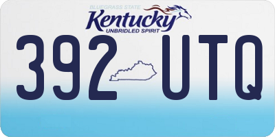 KY license plate 392UTQ