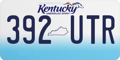 KY license plate 392UTR
