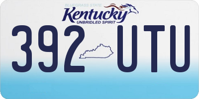 KY license plate 392UTU