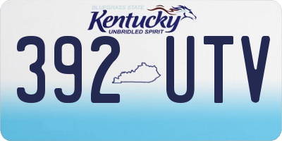 KY license plate 392UTV