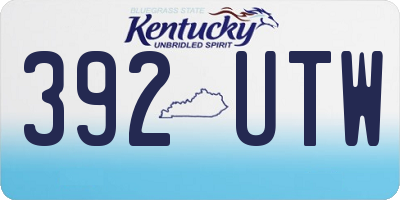 KY license plate 392UTW