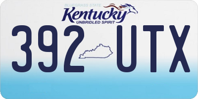 KY license plate 392UTX