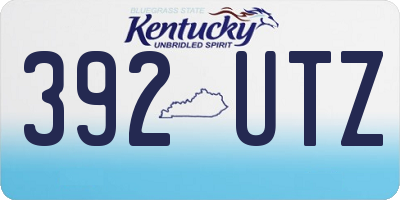 KY license plate 392UTZ