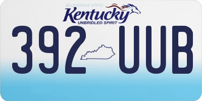 KY license plate 392UUB