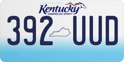 KY license plate 392UUD