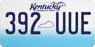 KY license plate 392UUE
