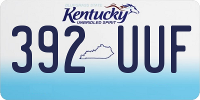 KY license plate 392UUF