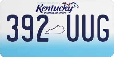 KY license plate 392UUG