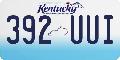 KY license plate 392UUI