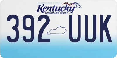 KY license plate 392UUK