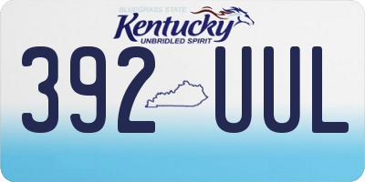 KY license plate 392UUL
