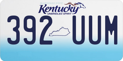 KY license plate 392UUM