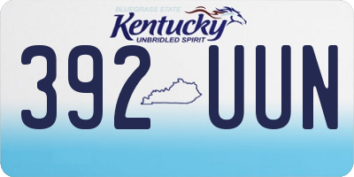KY license plate 392UUN