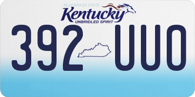 KY license plate 392UUO