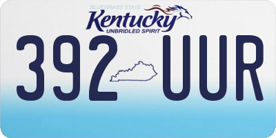 KY license plate 392UUR