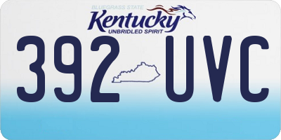 KY license plate 392UVC