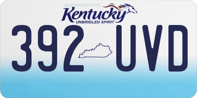 KY license plate 392UVD