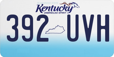 KY license plate 392UVH