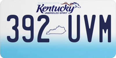 KY license plate 392UVM