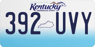KY license plate 392UVY