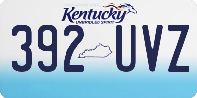 KY license plate 392UVZ