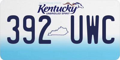 KY license plate 392UWC