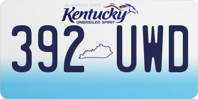 KY license plate 392UWD