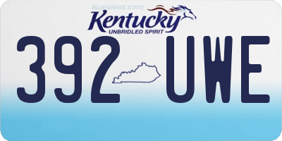 KY license plate 392UWE
