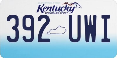 KY license plate 392UWI