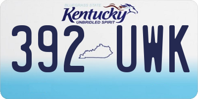 KY license plate 392UWK