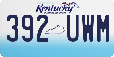 KY license plate 392UWM