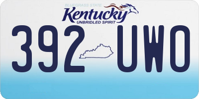 KY license plate 392UWO