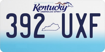 KY license plate 392UXF