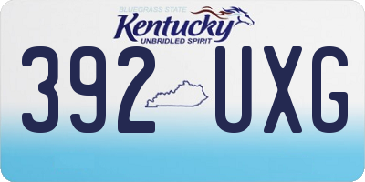 KY license plate 392UXG